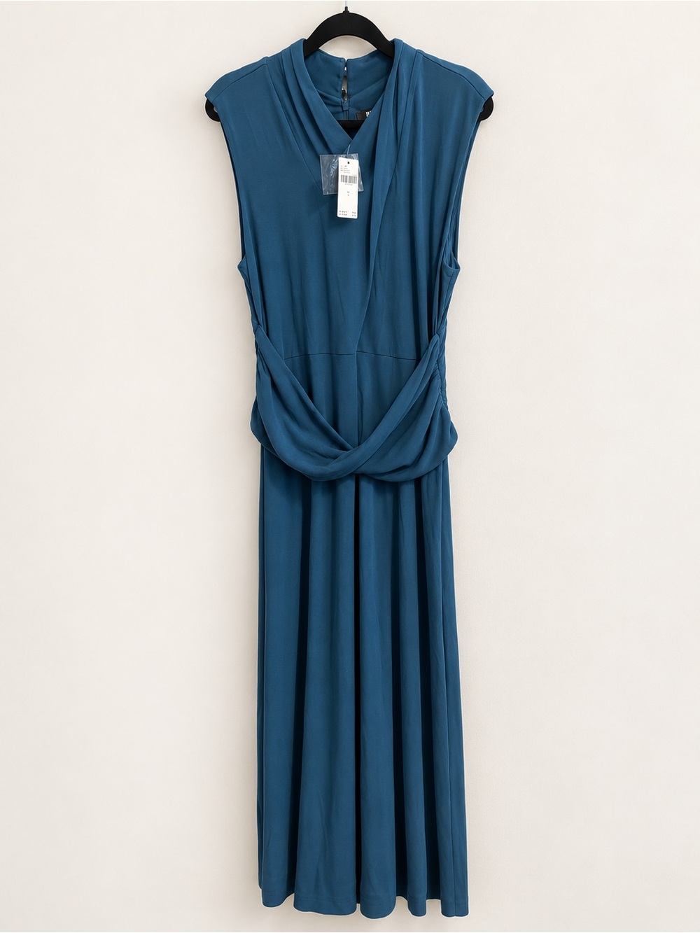 NWT Anthropologie Maeve Camilla Teal Blue Knot Front Maxi Dress Large